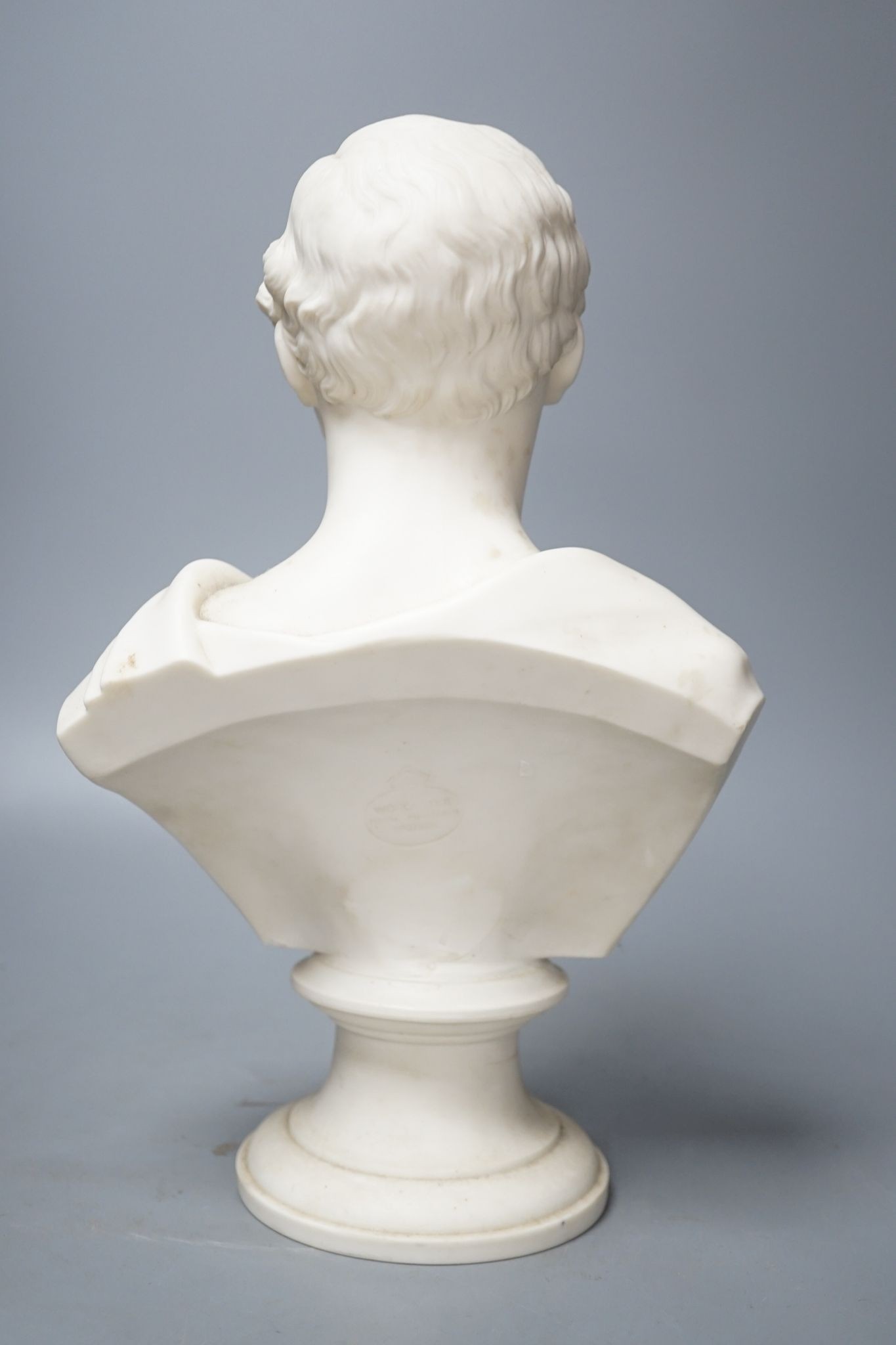 A mid 19th century Kerr & Binns Worcester bust of Prince Albert, impressed Worcester 34cm